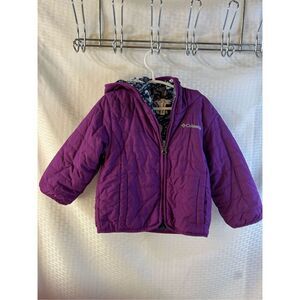Columbia 2t quilted jacket reversible Fleece rn#69724